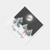 鹿とサンタクロースそり スタンダードランチョンナプキン (角)