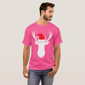鹿とサンタハットクリスマス狩り Tシャツ (正面フル)