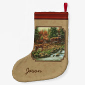 鹿とストリームの滝タン スモールクリスマスストッキング (裏面)