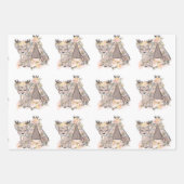 鹿とテントかわいい屋外 ラッピングペーパーシート (正面3)