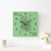 鹿とバック野生生物と自然を尊重 スクエア壁時計 (ホーム)