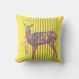 鹿とパーソナライズされた夢、花の装飾用クッション クッション