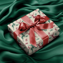 鹿とヒイラギの跳躍 ラッピングペーパー