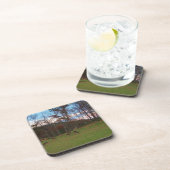 鹿とピンクのサンセットのフィールド コースター (右側)