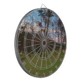 鹿とピンクのサンセットのフィールド ダーツボード (正面左)