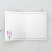 鹿とピンクの幾何学ハートバレンタインデー シーズンカード (内部)