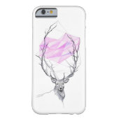 鹿とピンクの幾何学的ハートスケッチ動物アート Case-Mate iPhoneケース (裏面)