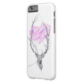 鹿とピンクの幾何学的ハートスケッチ動物アート Case-Mate iPhoneケース (裏面左)