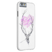 鹿とピンクの幾何学的ハートスケッチ動物アート Case-Mate iPhoneケース (裏面/右)