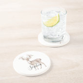 鹿とピンクの花 コースター (側面)