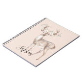 鹿とピンクの花 ノートブック (左側)