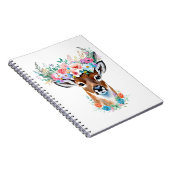 鹿とフローラクラウン – お洒落自然 ノートブック (右側)