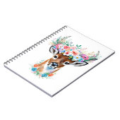 鹿とフローラクラウン – お洒落自然 ノートブック (左側)