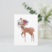 鹿とフローラ王冠はがき ポストカード (スタンド正面)