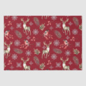 鹿とブルフィンチレッドのクリスマスパターン 薄葉紙 (正面)