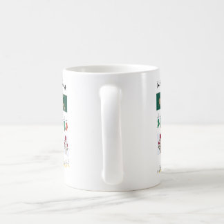 鹿とブロックプリント赤と緑のマグカップ コーヒーマグカップ