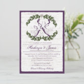 鹿とモノグラムリース梅 招待状 (スタンド正面)