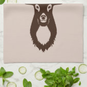 鹿とモノグラム手拭き キッチンタオル (折り畳み)