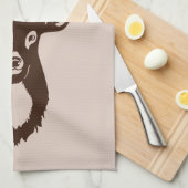 鹿とモノグラム手拭き キッチンタオル (四つ折り)