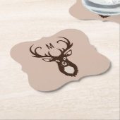 鹿とモノグラム紙コースター ペーパーコースター (アングル)