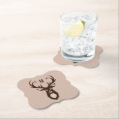 鹿とモノグラム紙コースター ペーパーコースター (インサイチュ)
