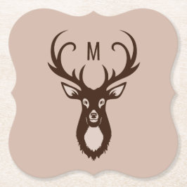 鹿とモノグラム紙コースター ペーパーコースター