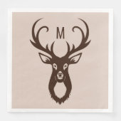 鹿とモノグラム紙ナプキン (正面)