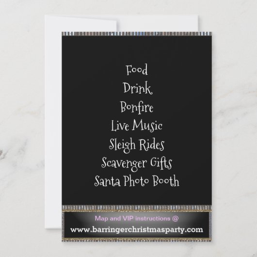 鹿とリスのクリスマスパーティの招待状 招待状 (裏面)