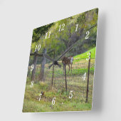 鹿とリスの壁時計 スクエア壁時計 (傾斜)