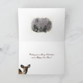 鹿と丘の霜の降りたクリスマス シーズンカード (内部)