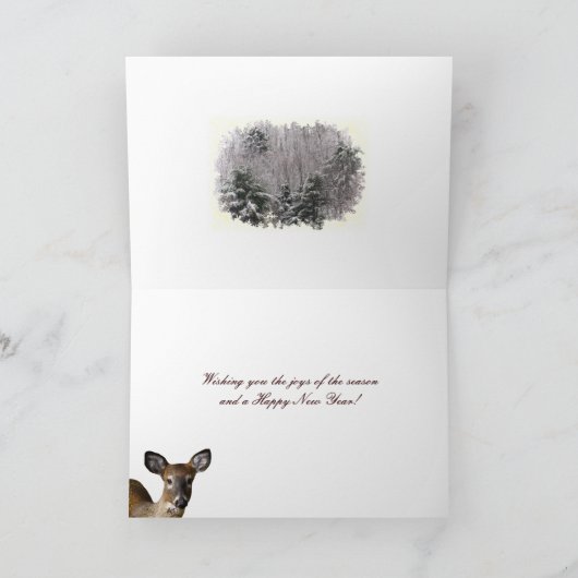 鹿と丘霜の降りたの季節 シーズンカード (内部)