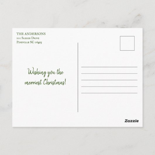 鹿と共に楽しめるヴィンテージクリスマスツリー ポストカード (裏面)