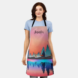 鹿と冬の名勝の湖 エプロン