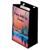 鹿と冬の名勝の湖 スモールペーパーバッグ (裏面アングル)