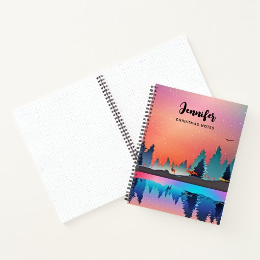 鹿と冬の名勝の湖 ノートブック (内部)