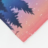 鹿と冬の名勝の湖 フリースブランケット (角)