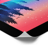 鹿と冬の名勝の湖 ポスター (角)