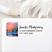 鹿と冬の名勝の湖 ラベル (インサイチュ)