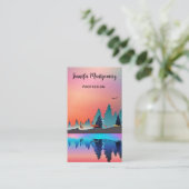 鹿と冬の名勝の湖 名刺 (スタンド正面)