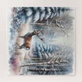 鹿と冬の風景 ジグソーパズル (横)