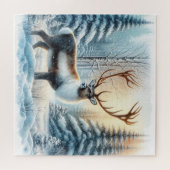 鹿と冬の風景 ジグソーパズル (横)