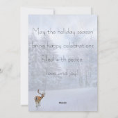 鹿と冬の魔法の森、クリスマス シーズンカード (裏面)