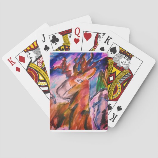 鹿と冬 トランプ (裏面)