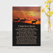 鹿と夕焼けの夏至の祝福 カード (黄色い花)