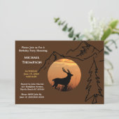 鹿と夕焼けの誕生日招待状 招待状 (スタンド正面)