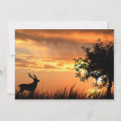 鹿と夕焼けの誕生日招待状 招待状 (裏面)