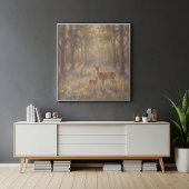 鹿と子鹿の壁画 ポスター