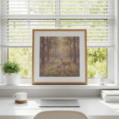 鹿と子鹿の壁画 ポスター