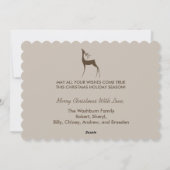 鹿と対角のストライプクリスマス シーズンカード (裏面)