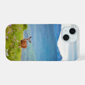 鹿と山 iPhone 15ケース (裏面横)